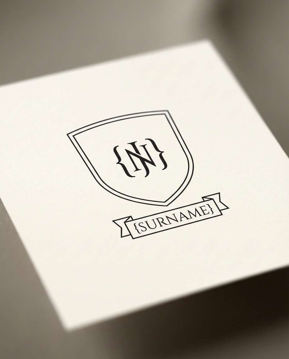 minimal monogram shield photo