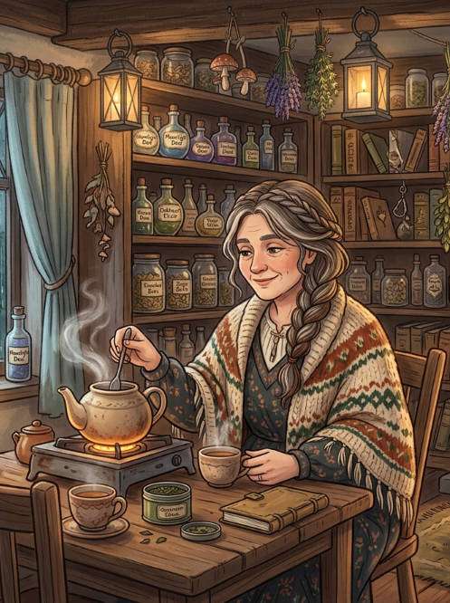 witch cottage cozy photo