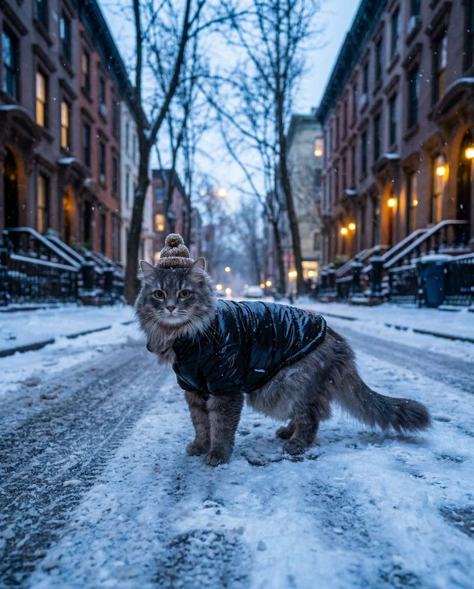 winter puffer street photo