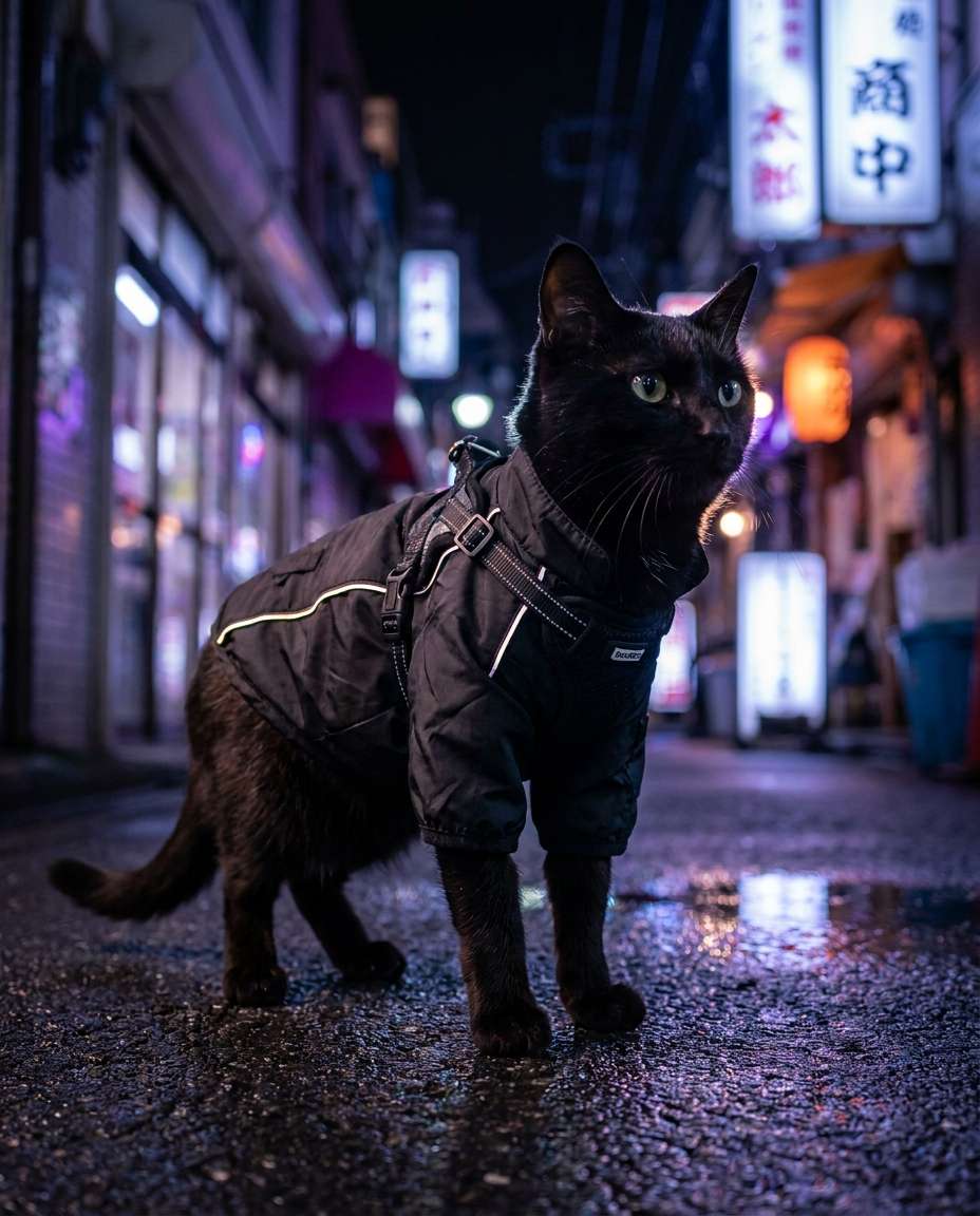 neon techwear alley photo
