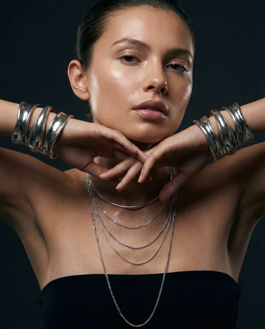 beauty and metal jewelry photo