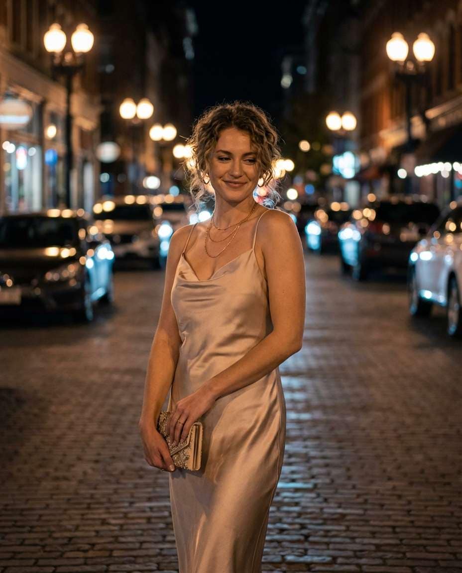 satin slip night out photo