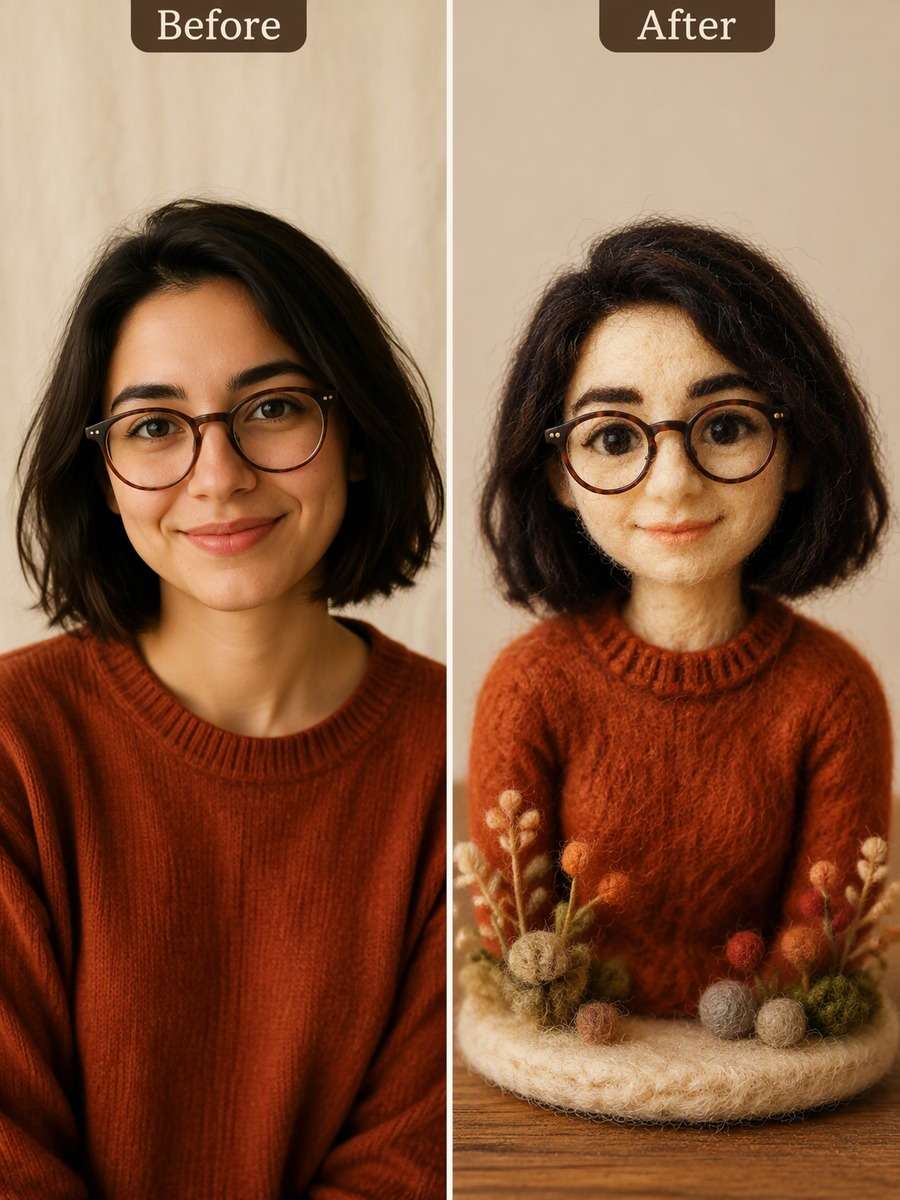 Soft Studio Felt Portrait photo