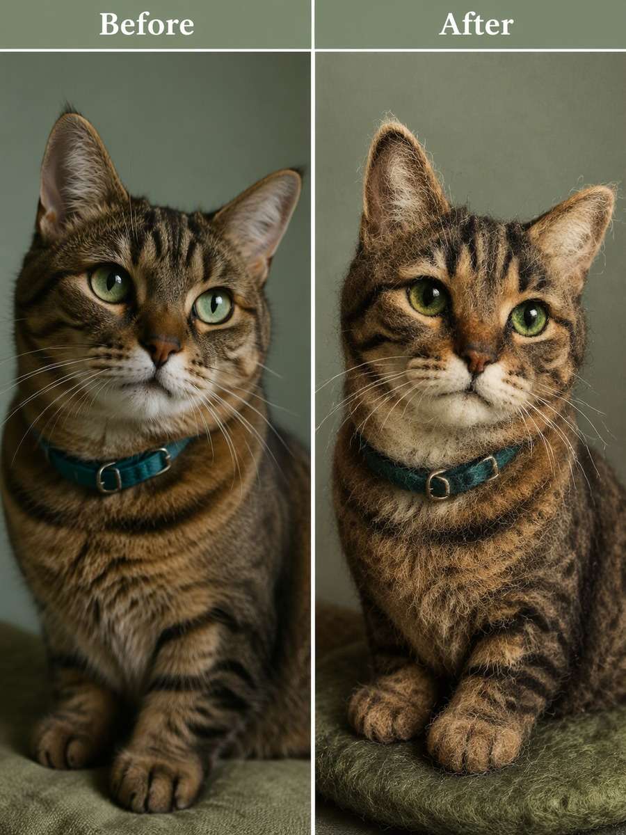 Tabby Cat in Wool photo