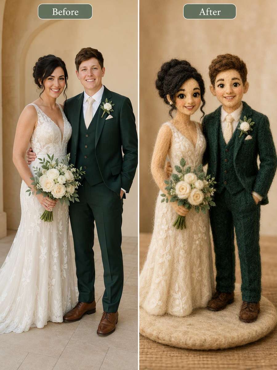 Wedding Couple in Wool photo
