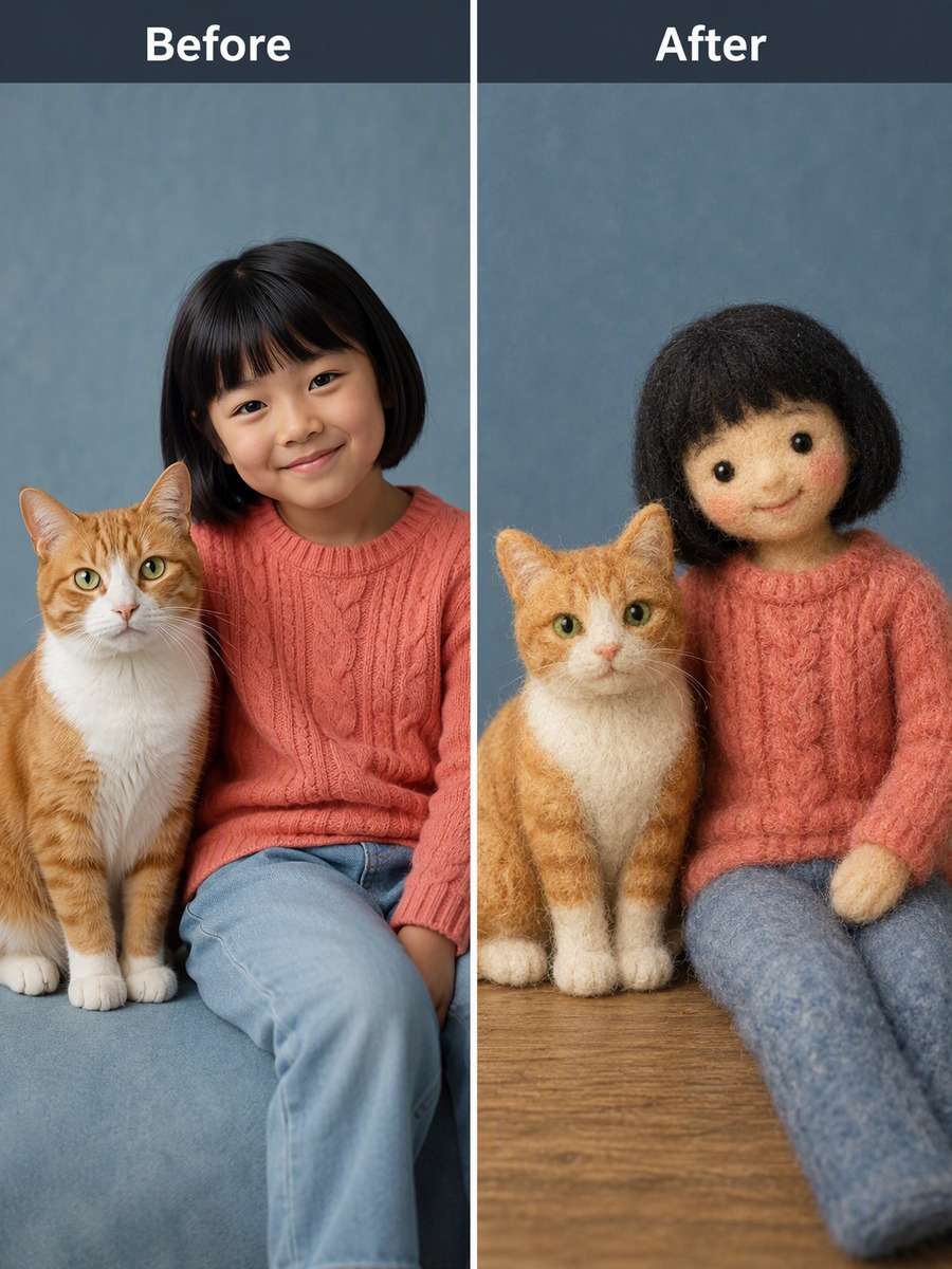 Child and Cat Portrait photo