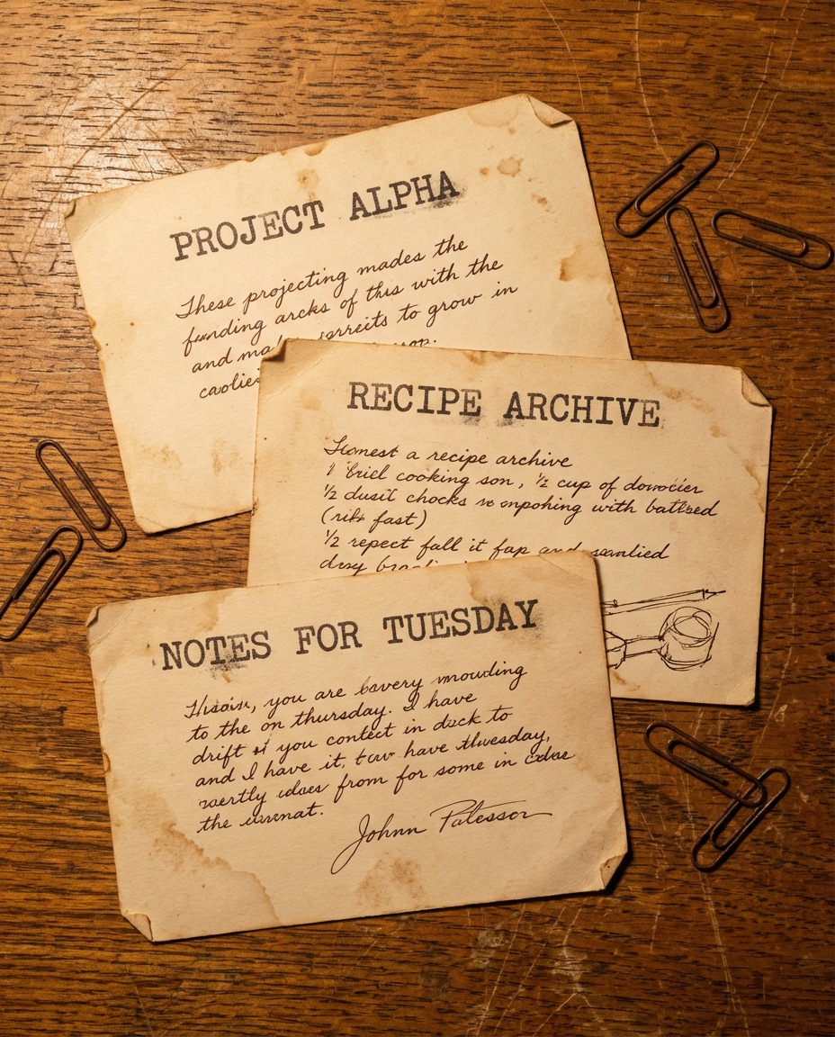 vintage index cards photo