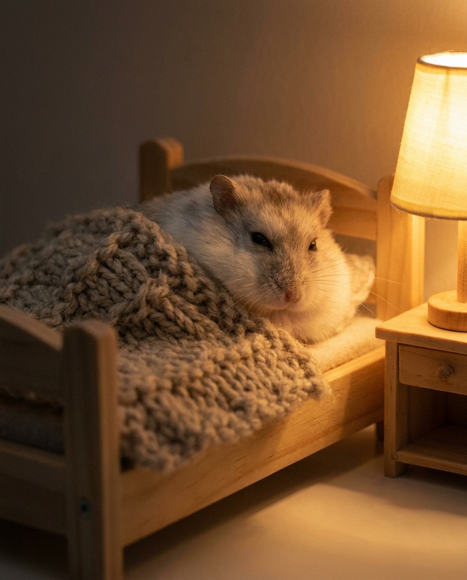 cozy bedtime hamster photo