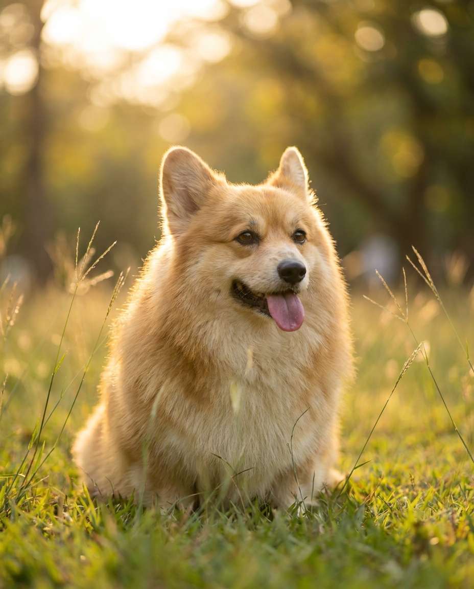 round corgi portrait photo
