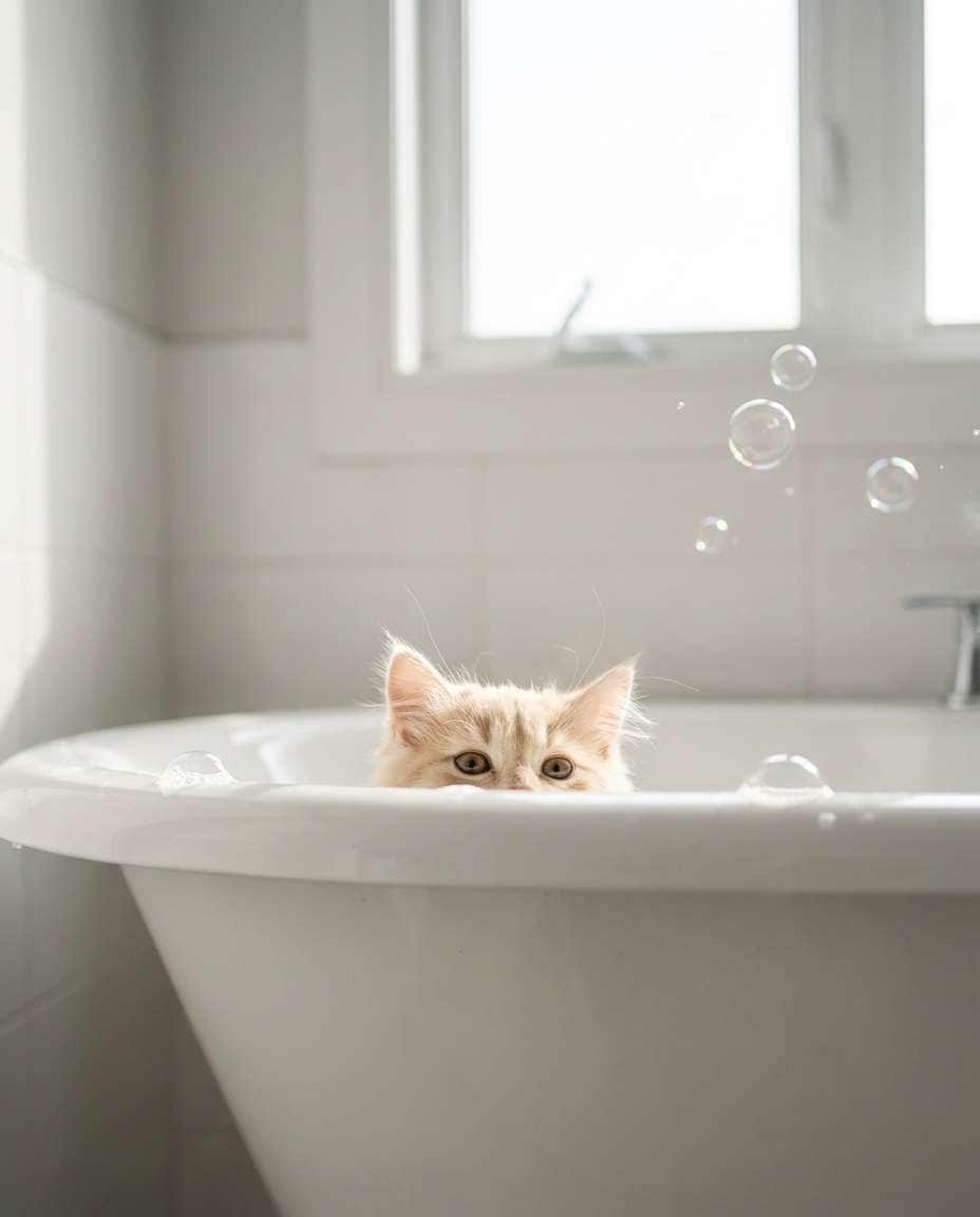 bathtub bubble curiosity photo