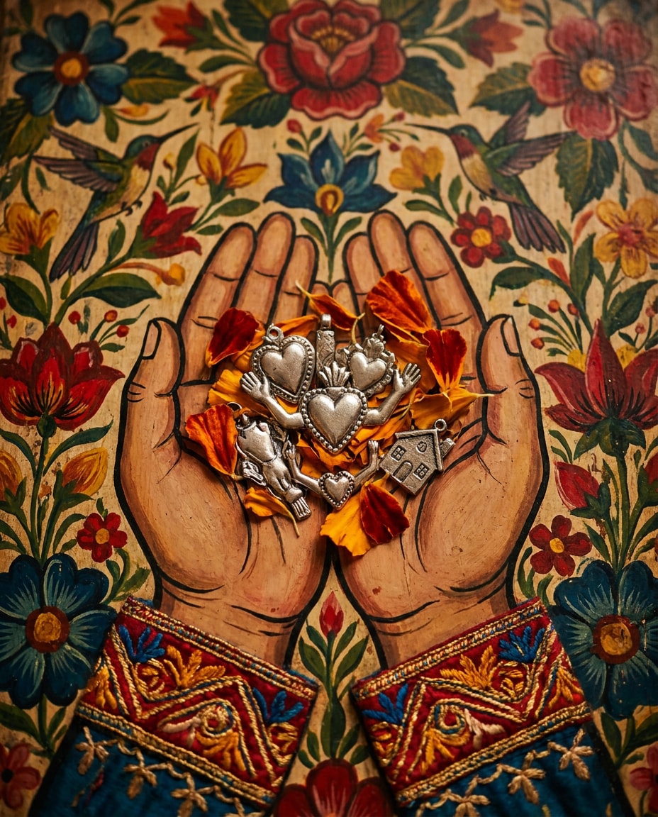 hands with milagros photo