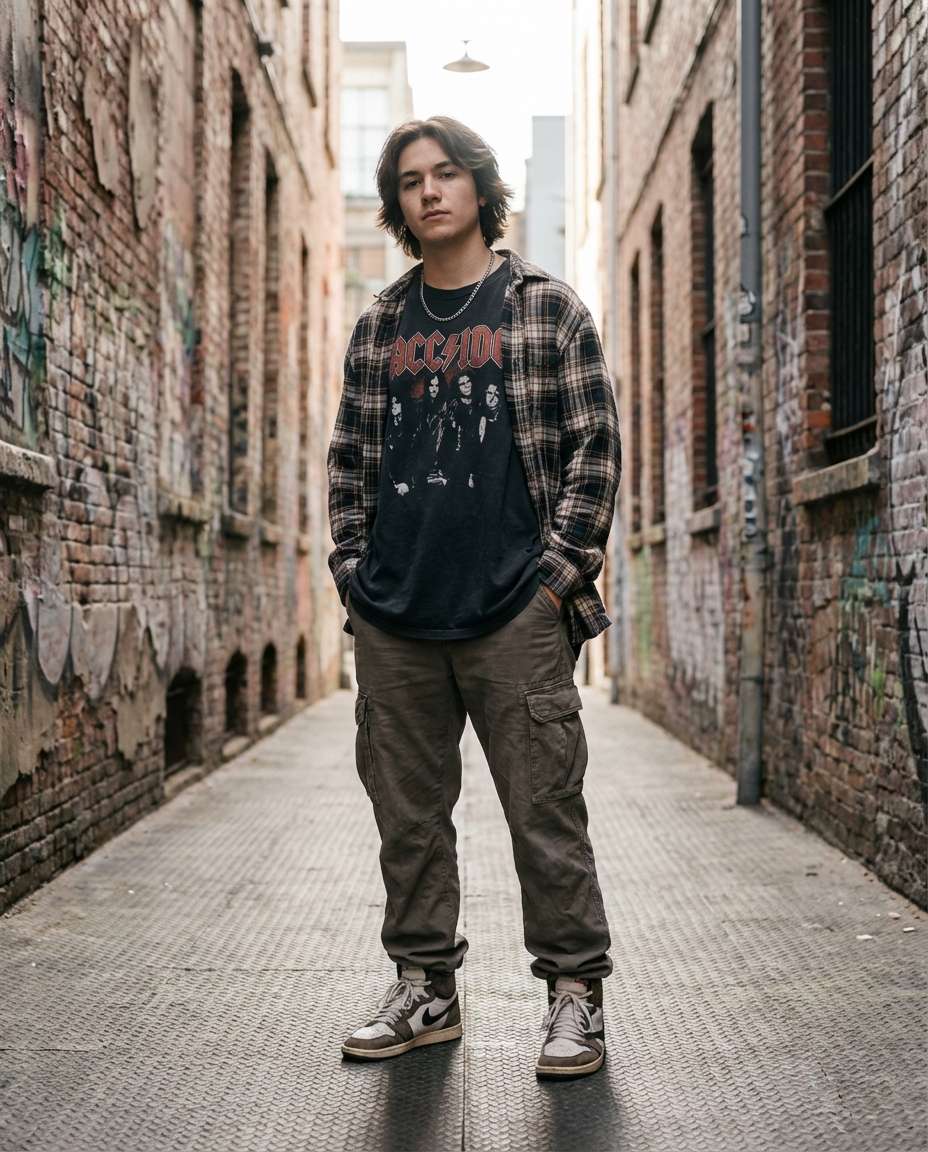 streetwear layered fit photo
