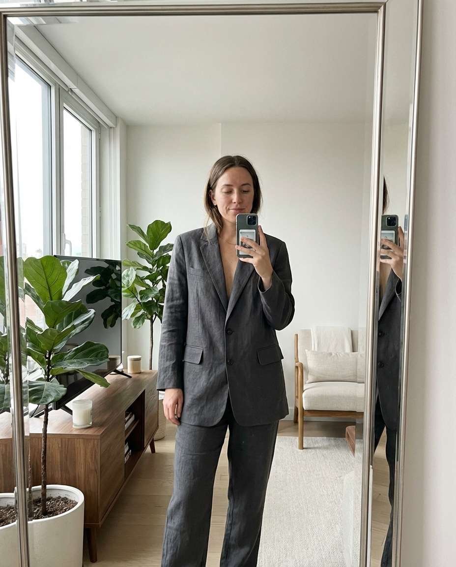 mirror outfit check photo