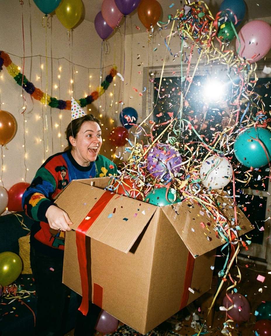 giant gift unboxing photo
