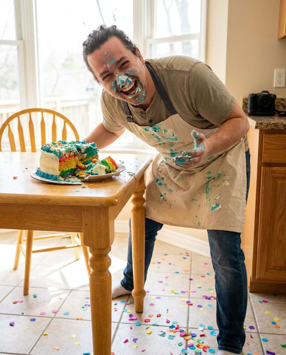 cake smash aftermath photo