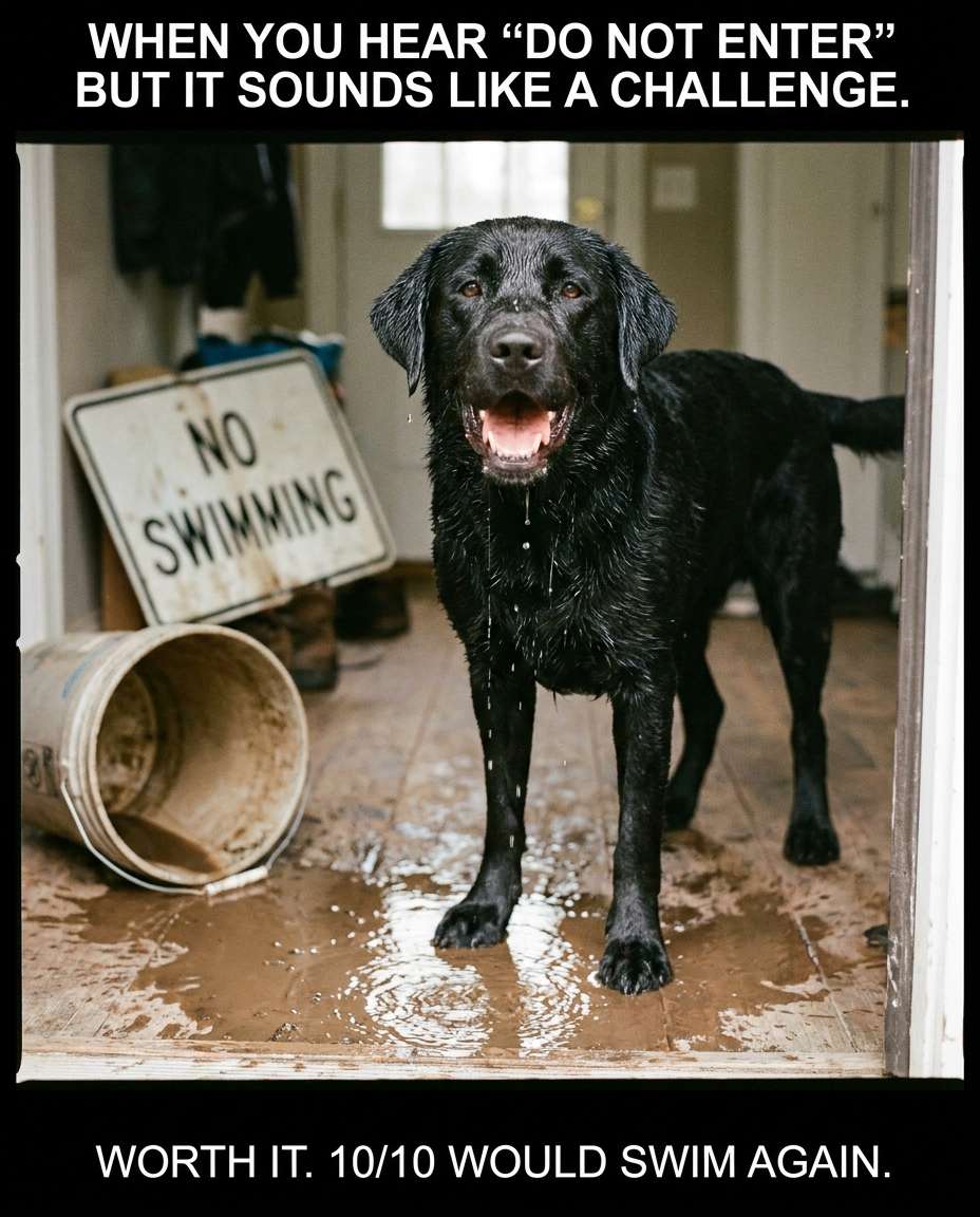 labs love water photo
