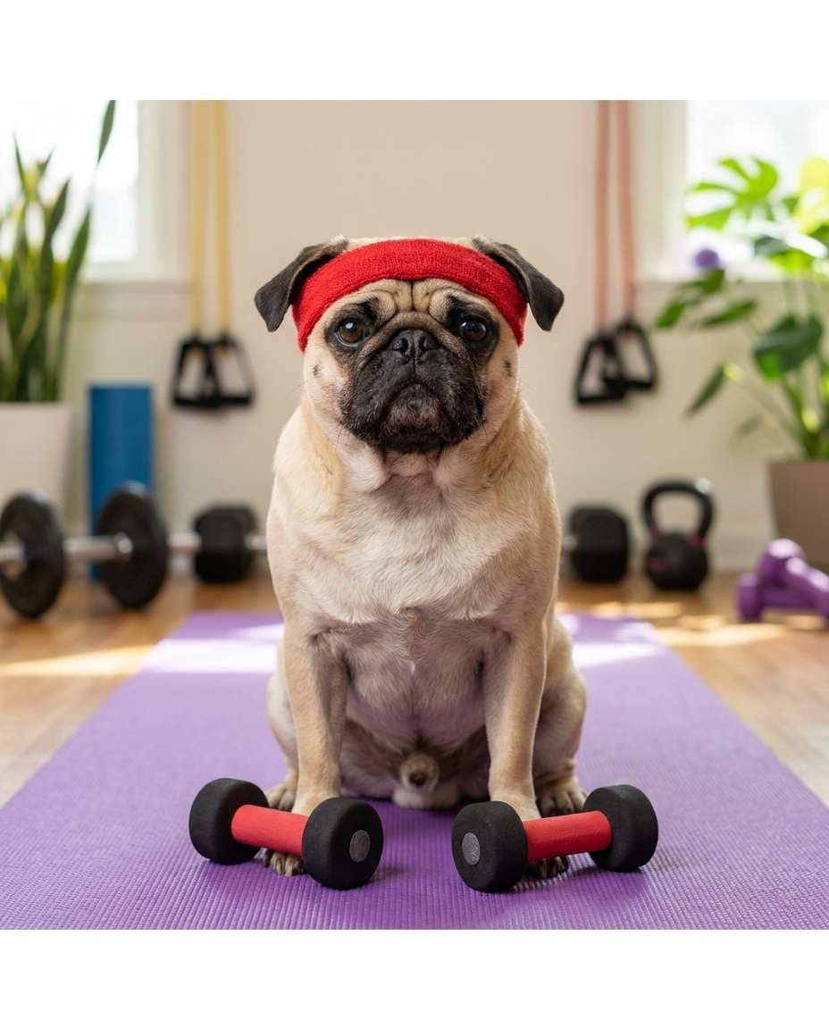pug fitness influencer photo