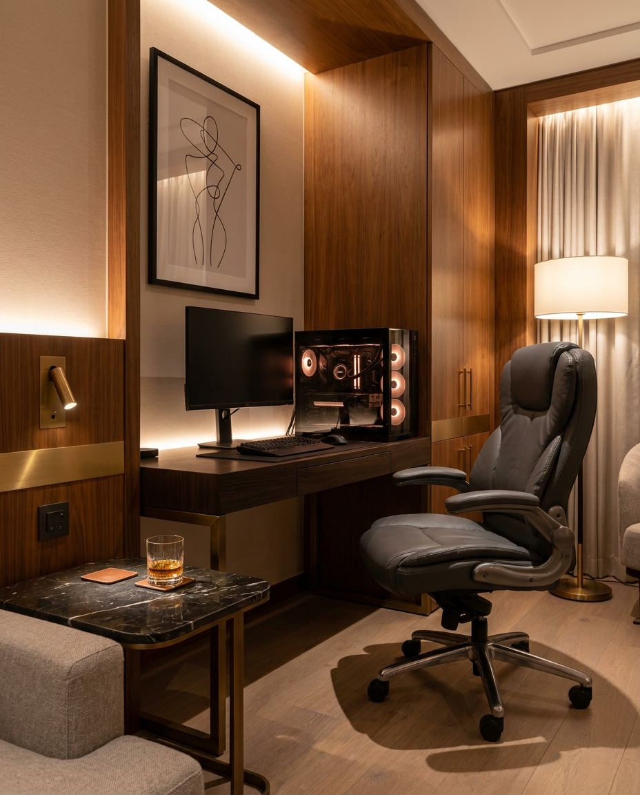 luxury hotel suite setup photo