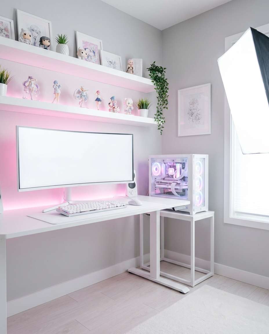 white setup aesthetic photo