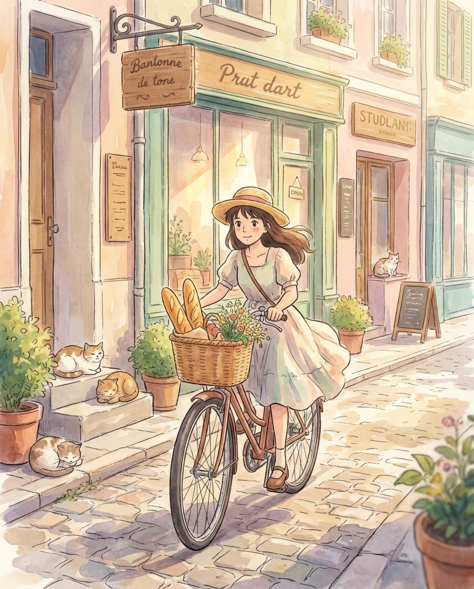 bicycle through town photo