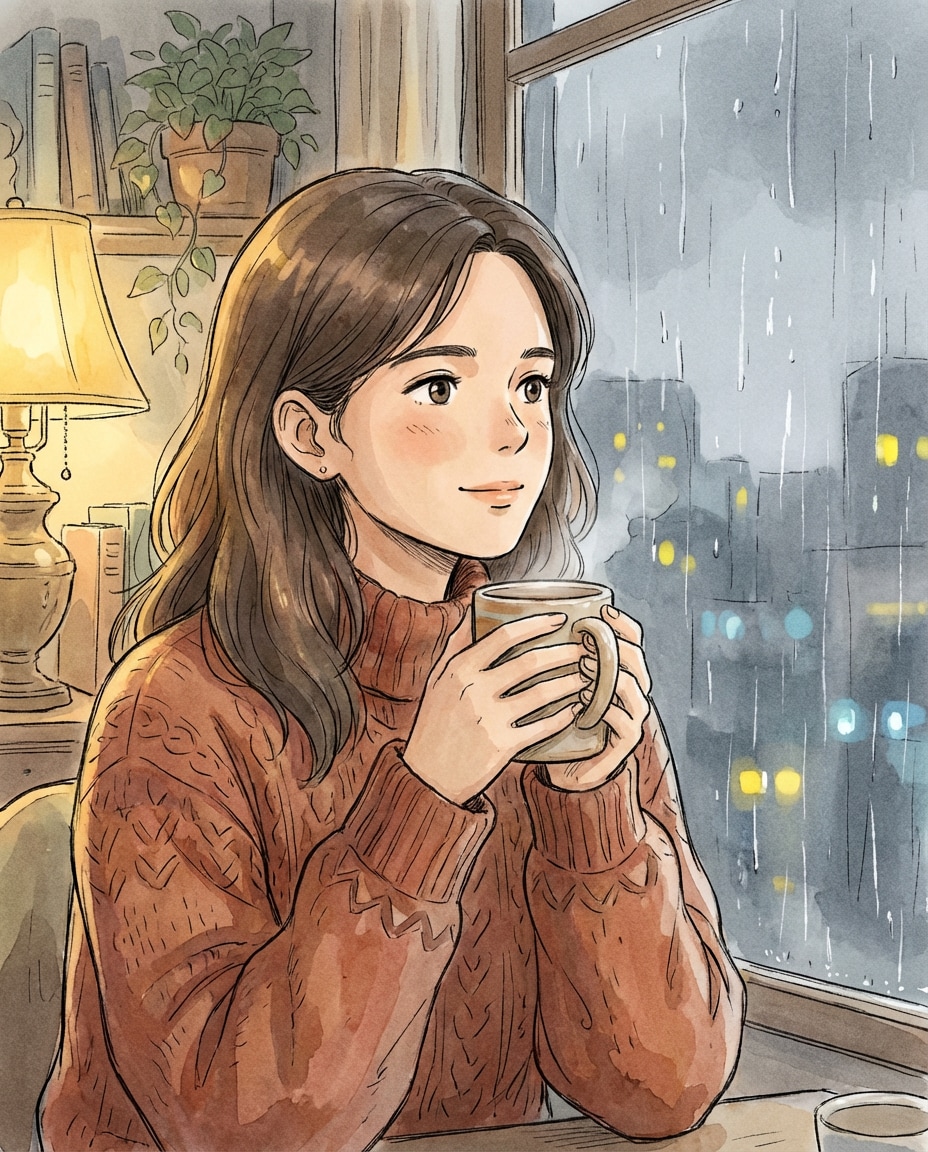 cozy window portrait photo