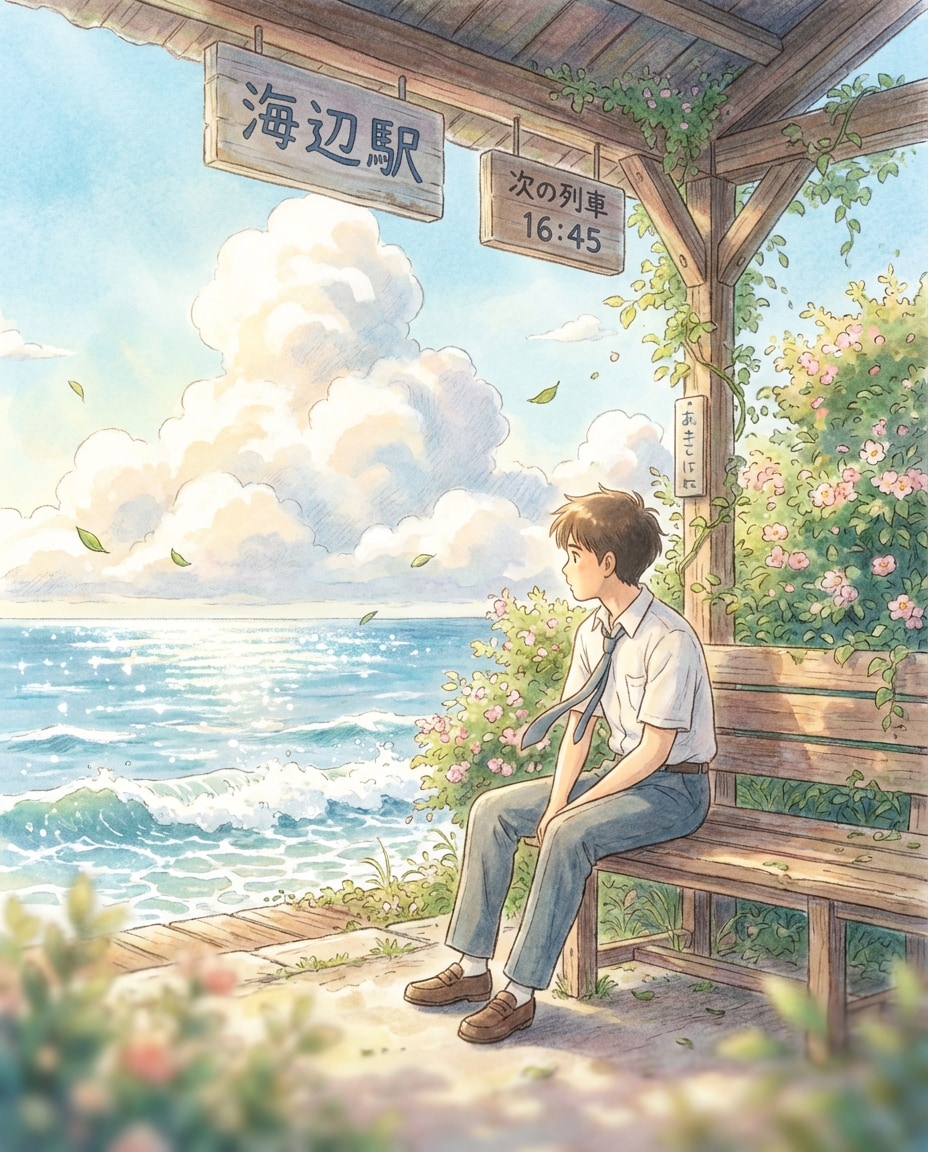 seaside train stop photo