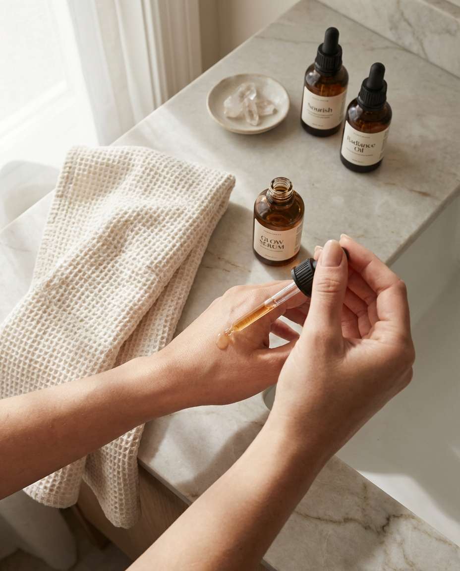 skincare flat lay detail photo