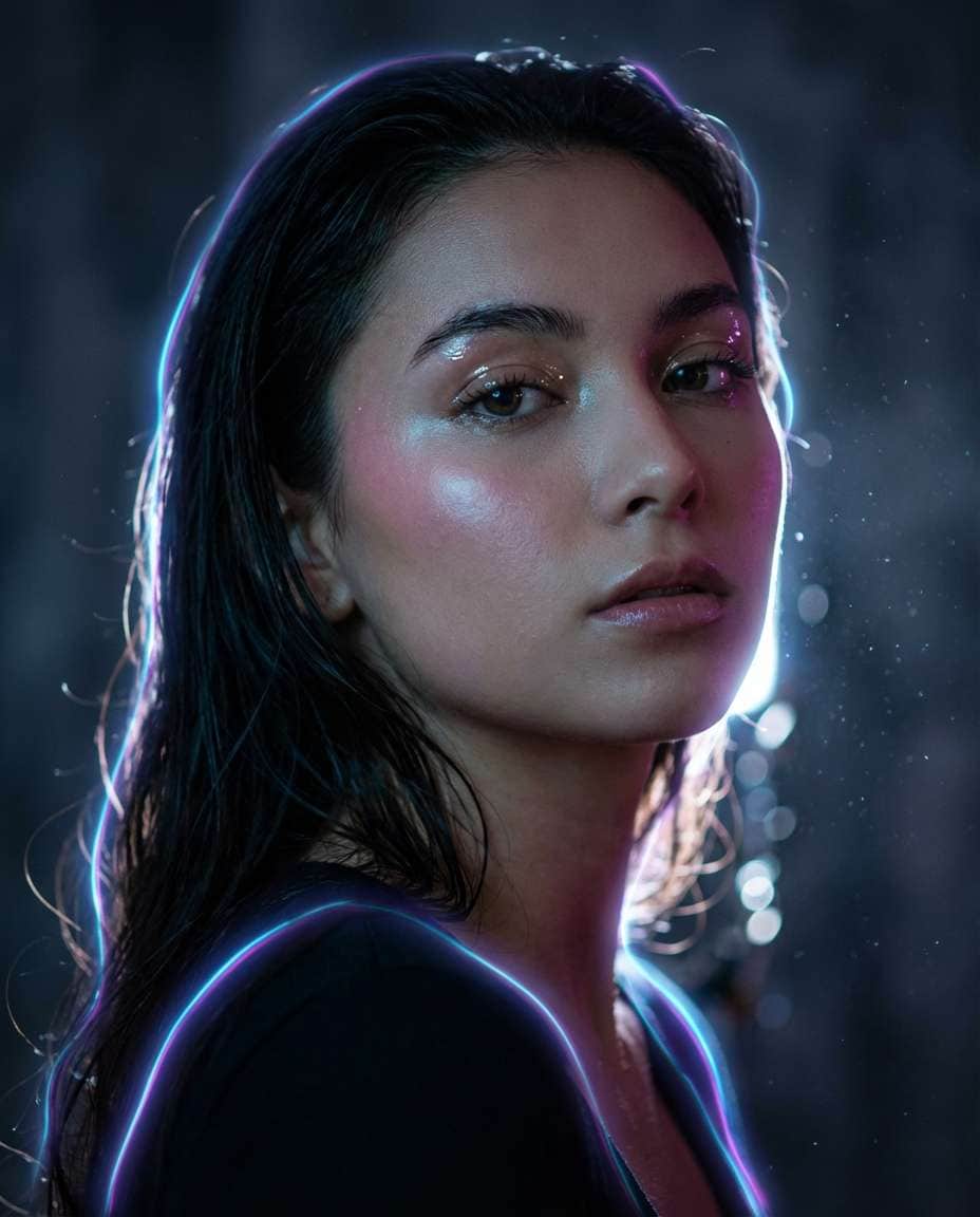 neon aura closeup photo