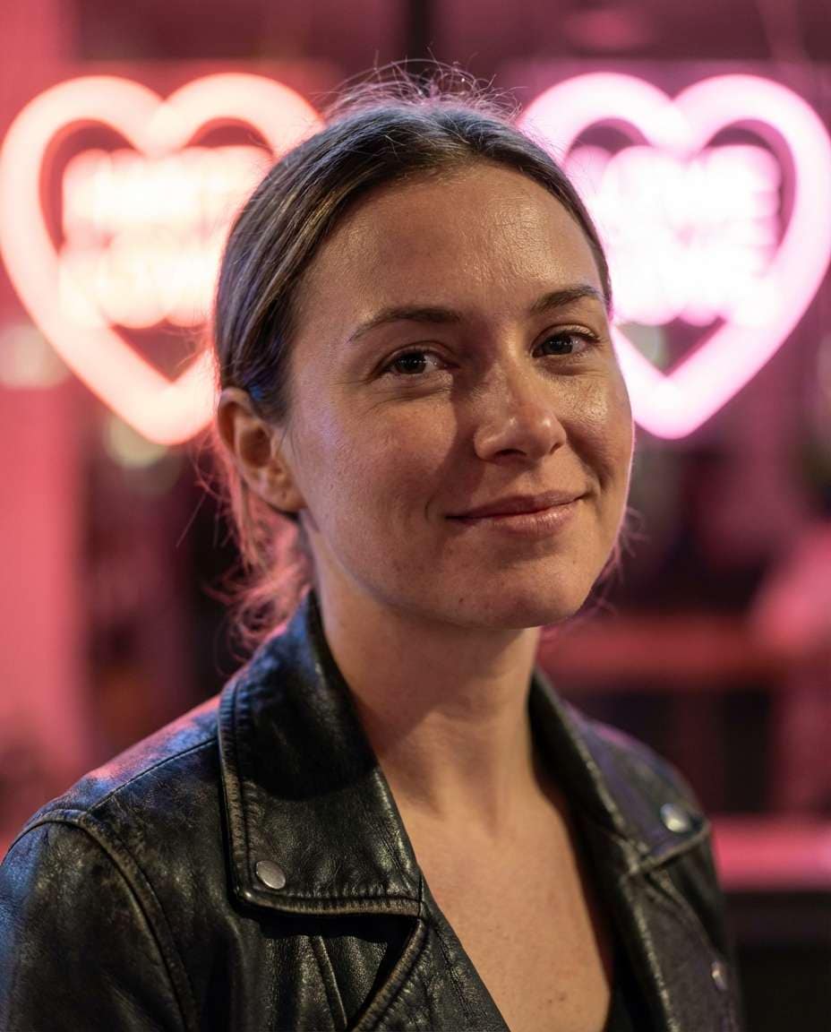 neon heart bokeh photo