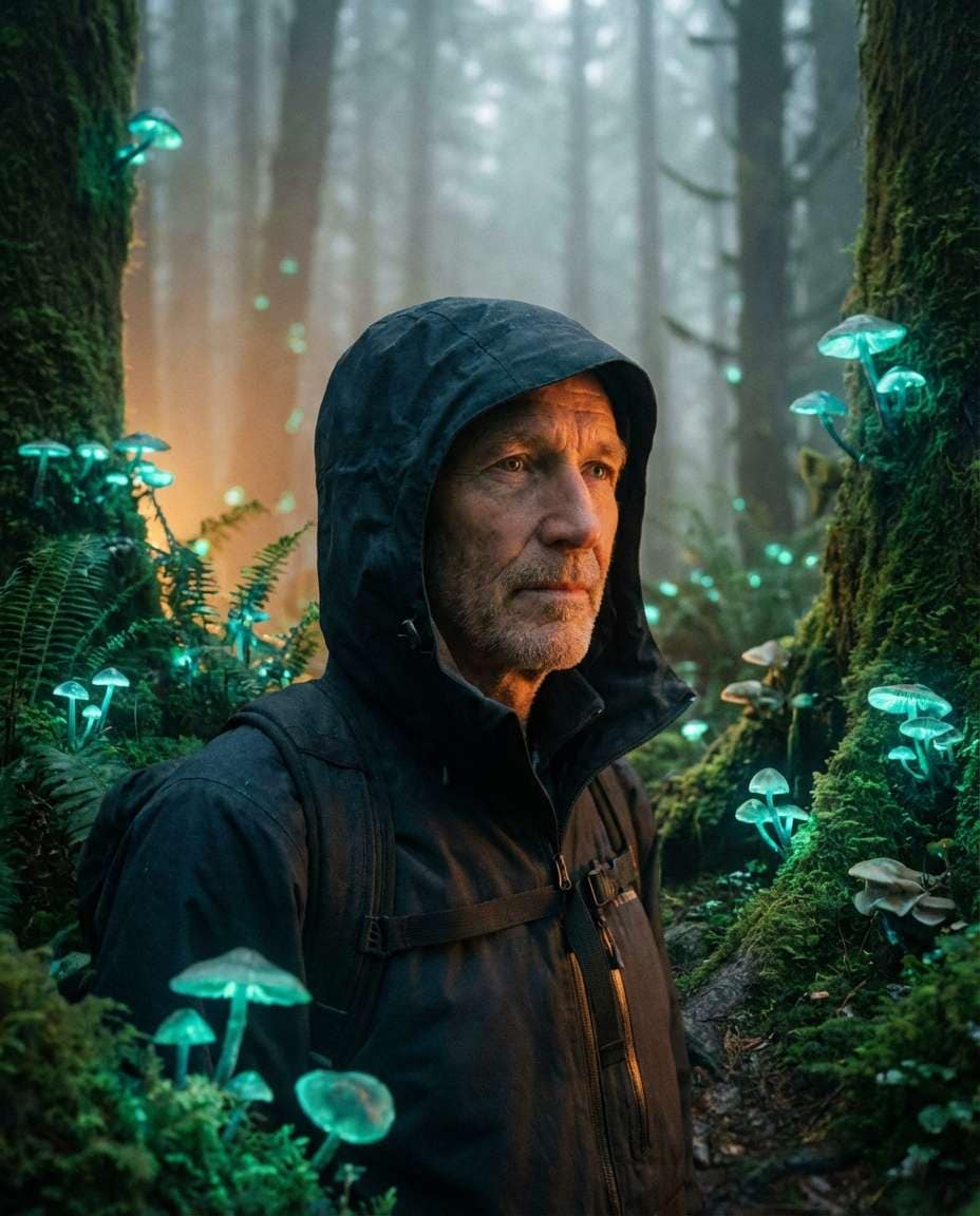 bioluminescent forest photo