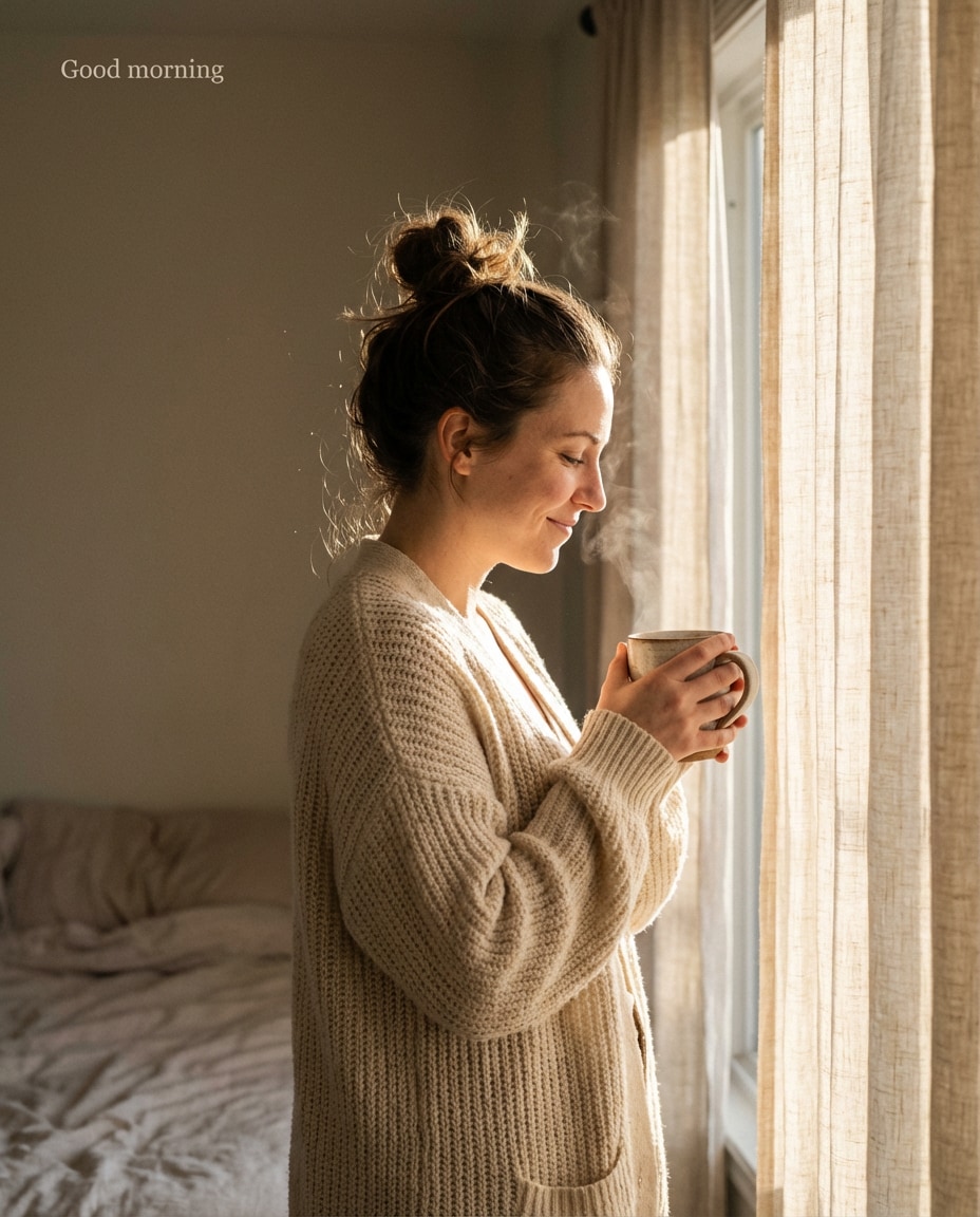 sunrise window coffee photo