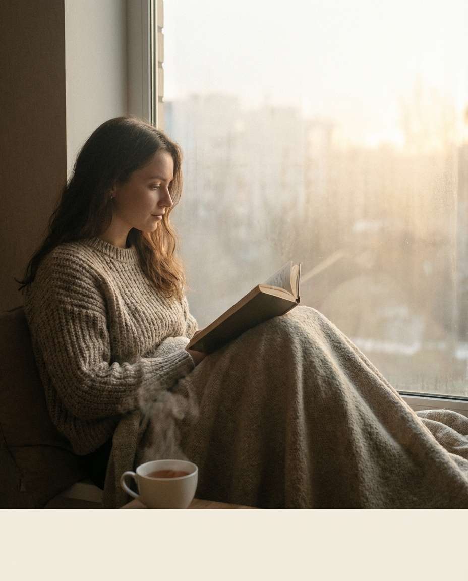 tea and book quiet photo