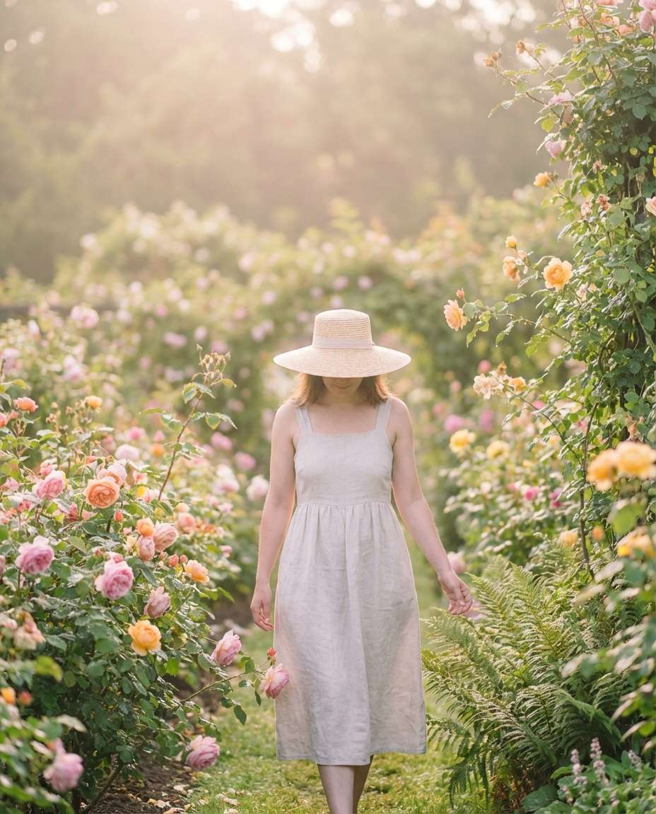 blooming garden path photo