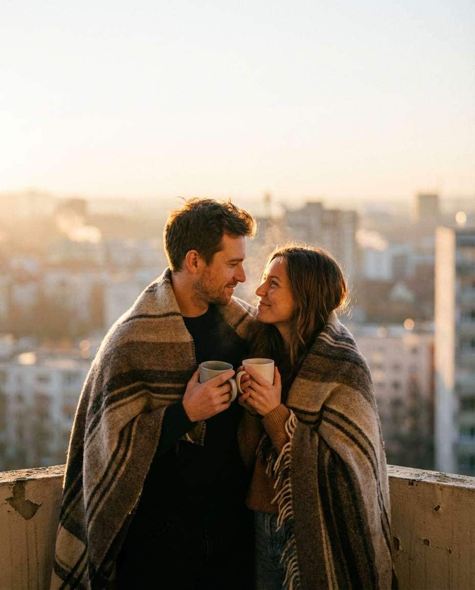 couple balcony photo