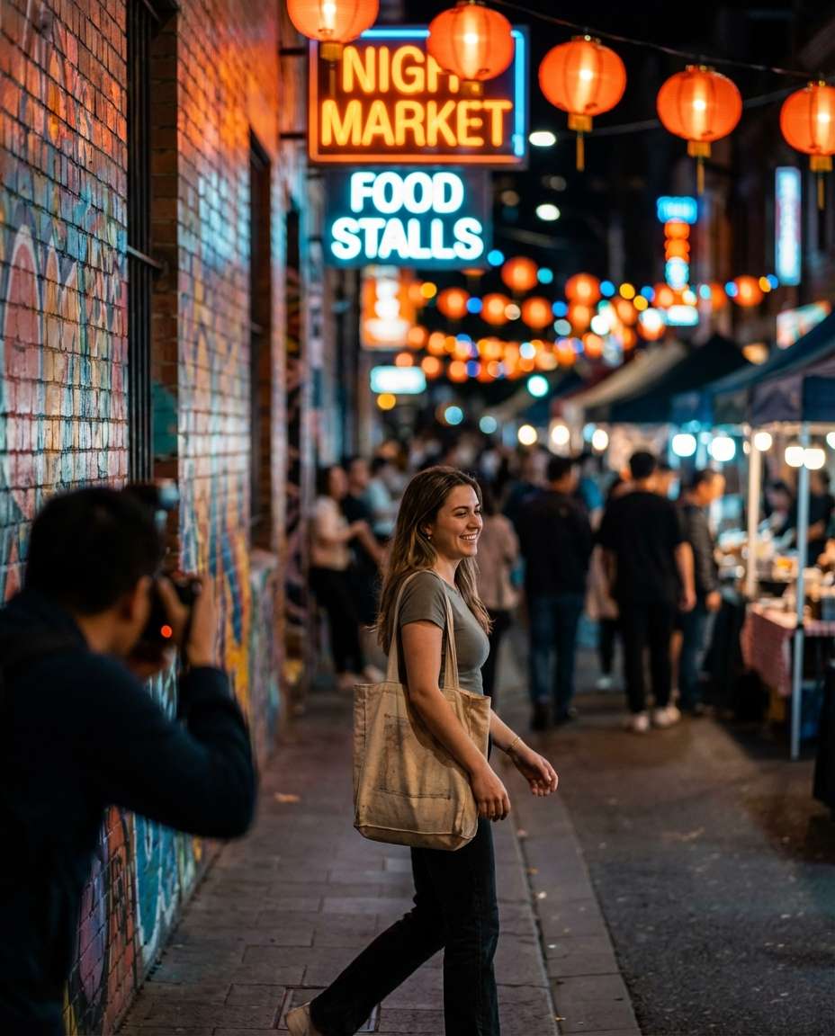 night market wall photo