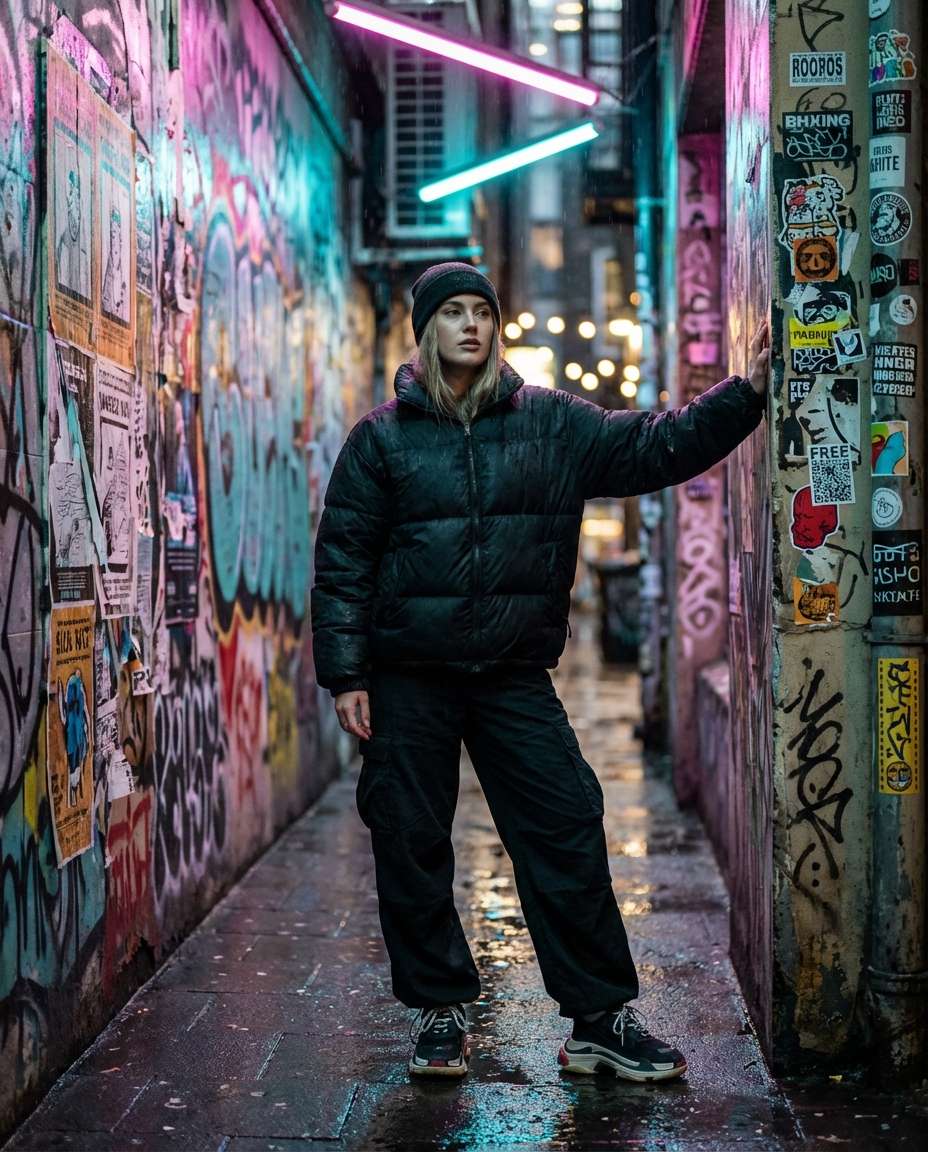 neon alley fashion photo