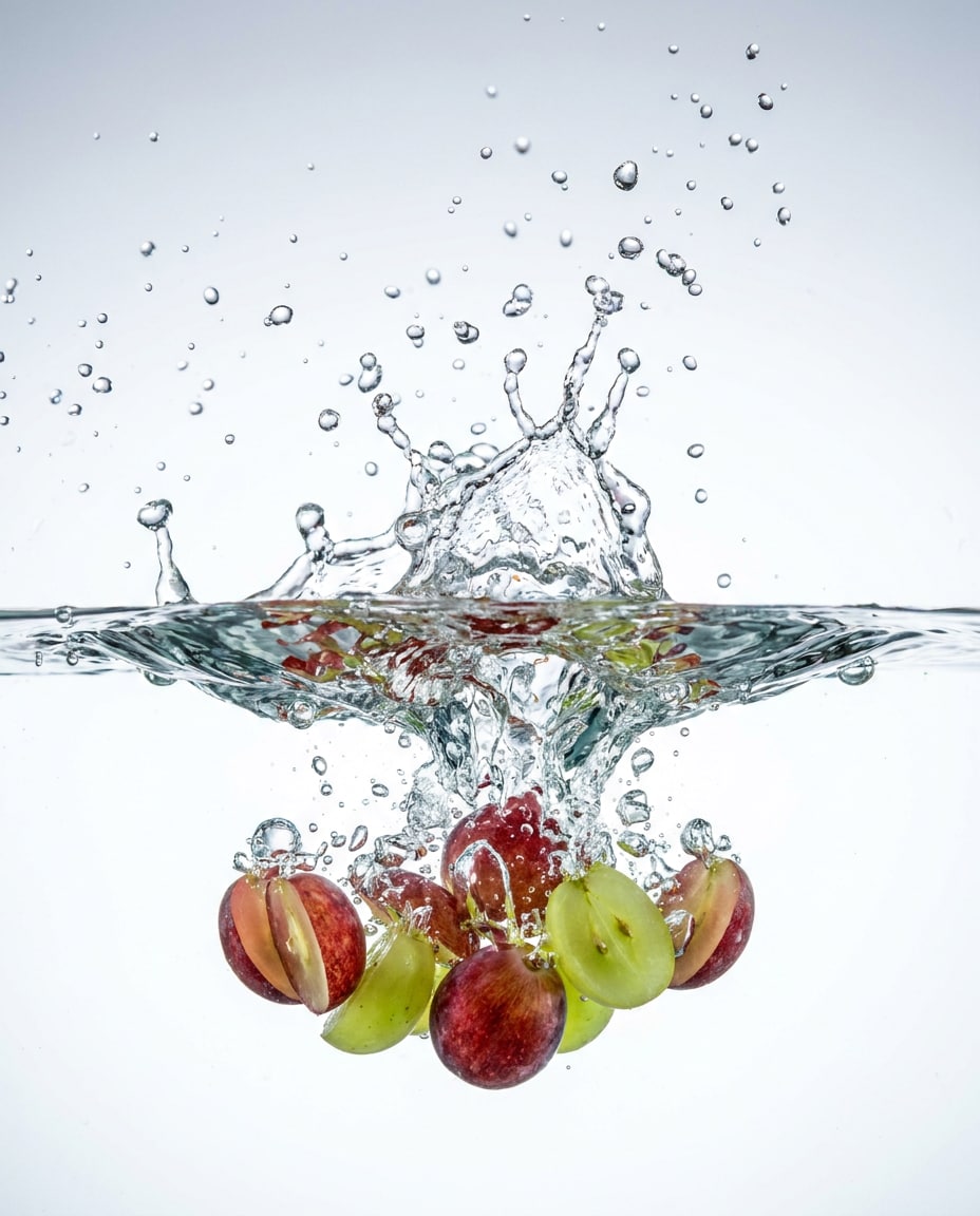 splash cut grapes photo