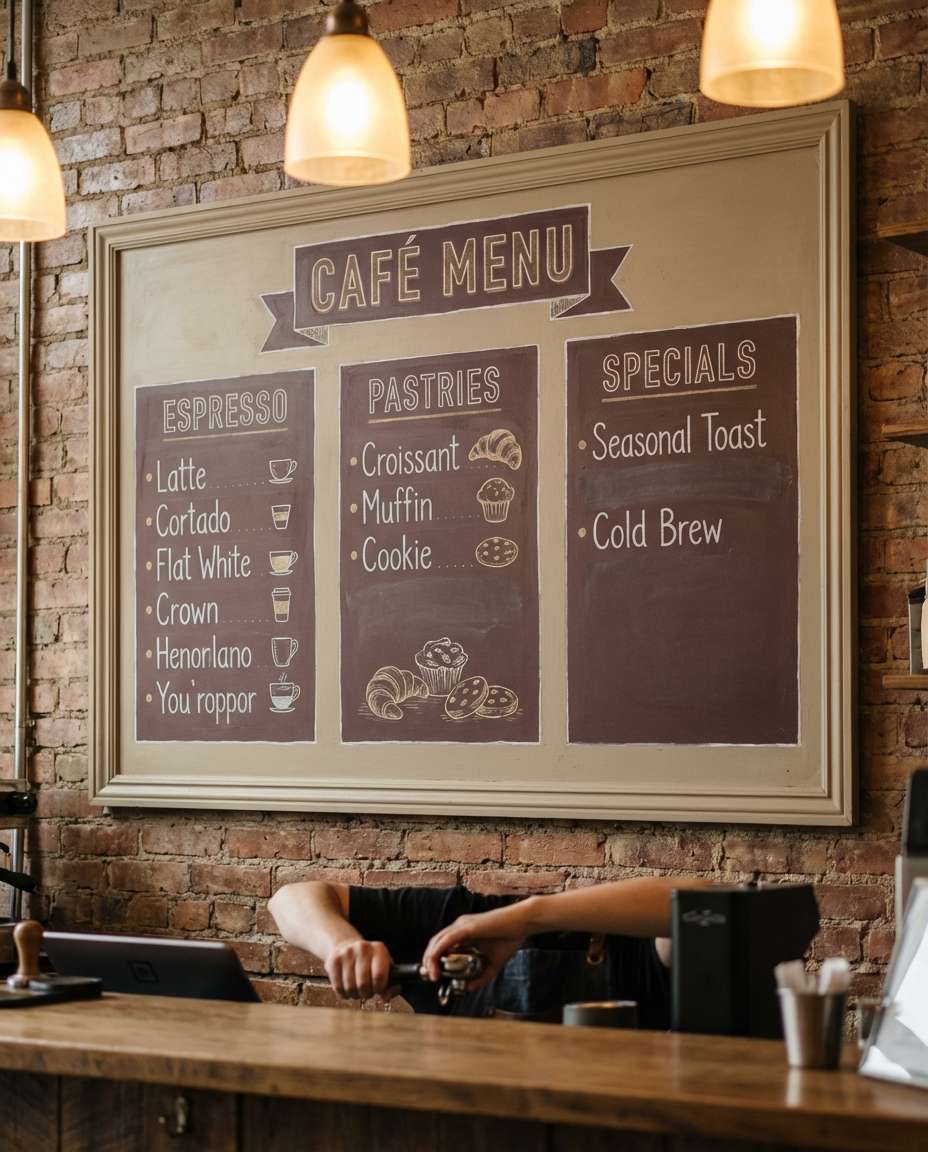 coffee shop menu photo