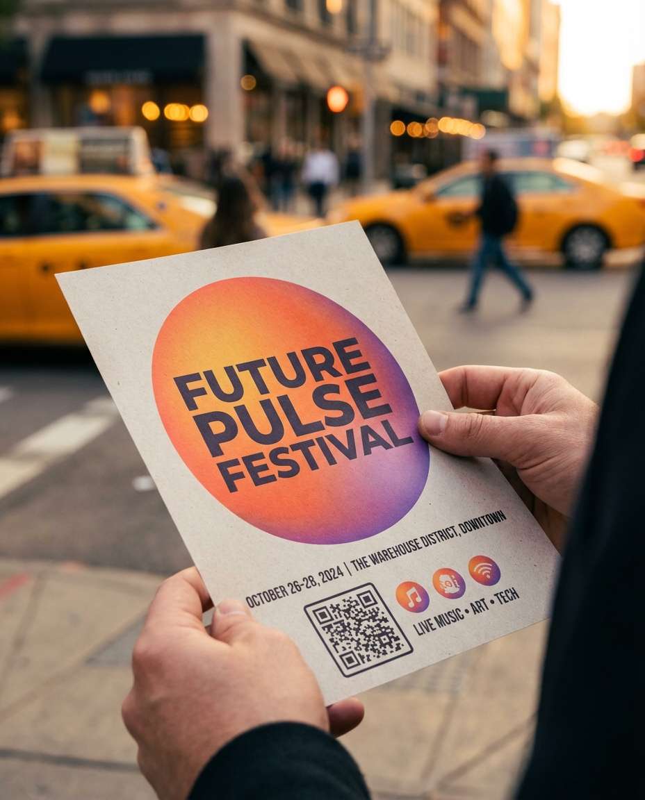 street flyer in hand photo