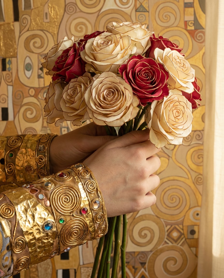 hands with roses detail photo