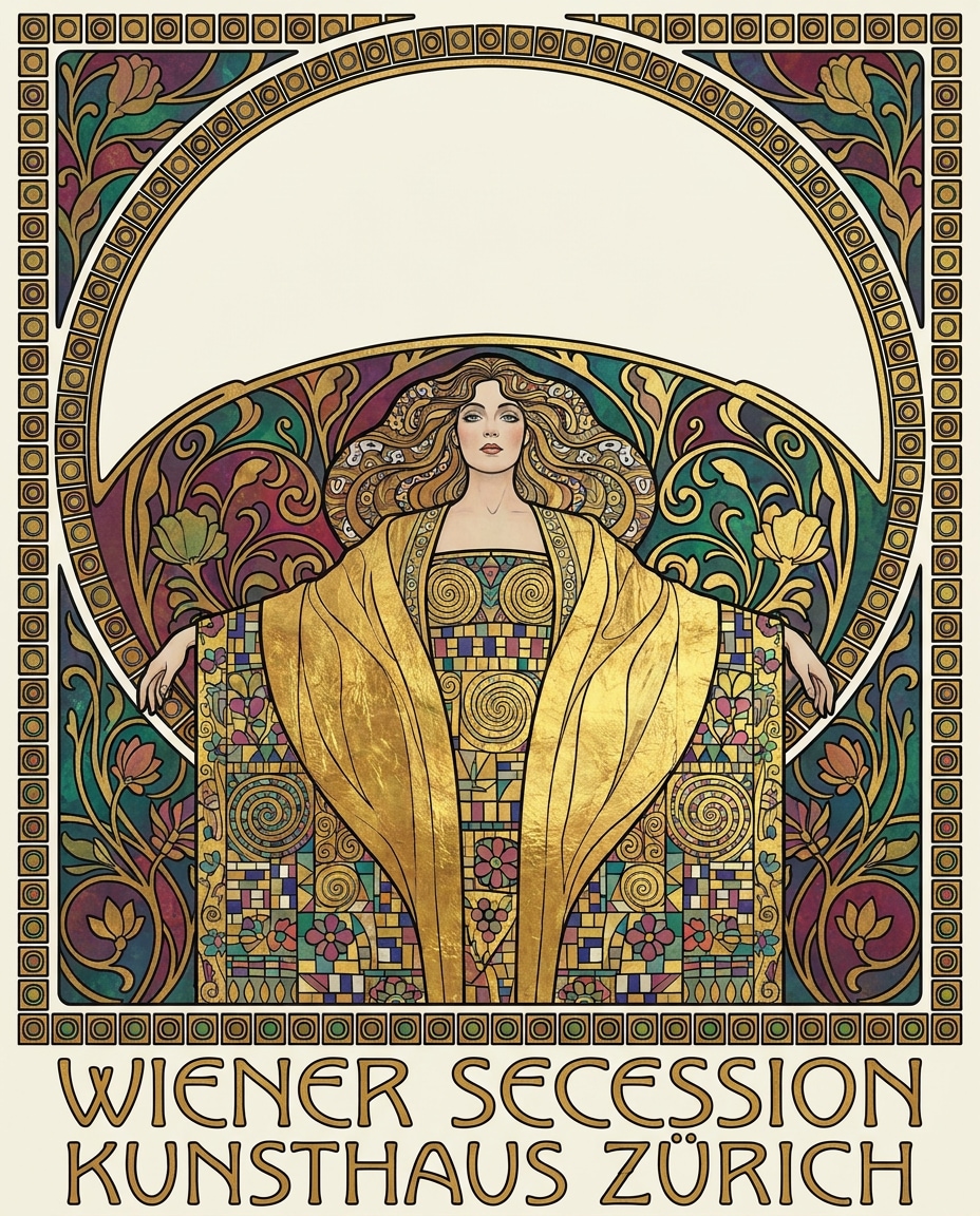 art nouveau poster portrait photo