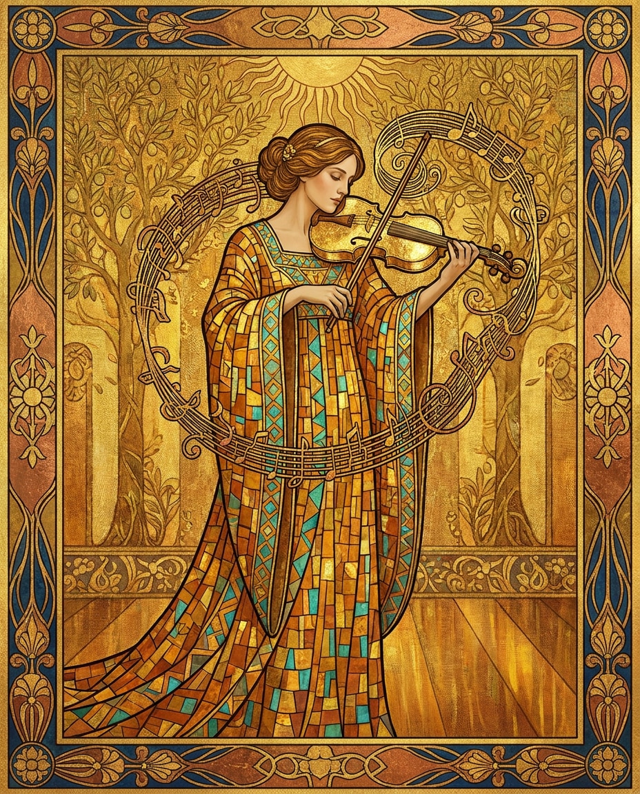 musician in gold photo