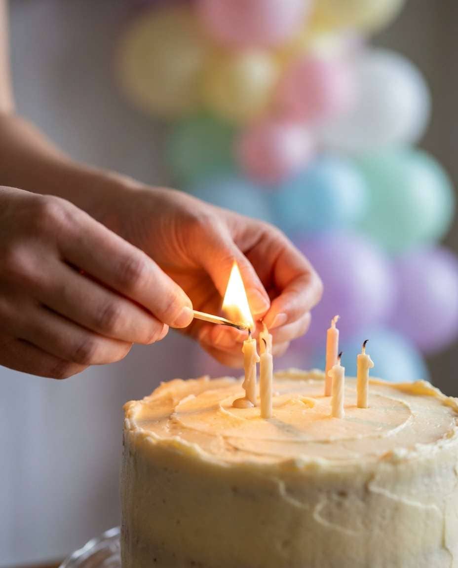 hands lighting candles photo
