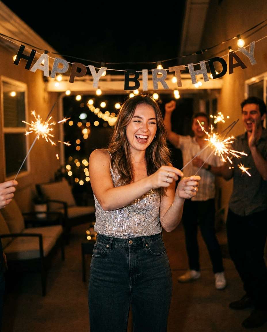 sparkler night shot photo