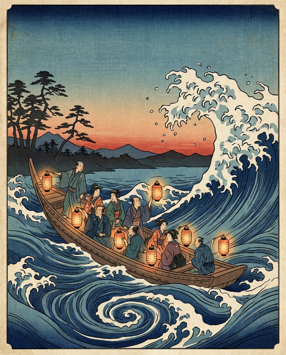 boat lantern festival photo