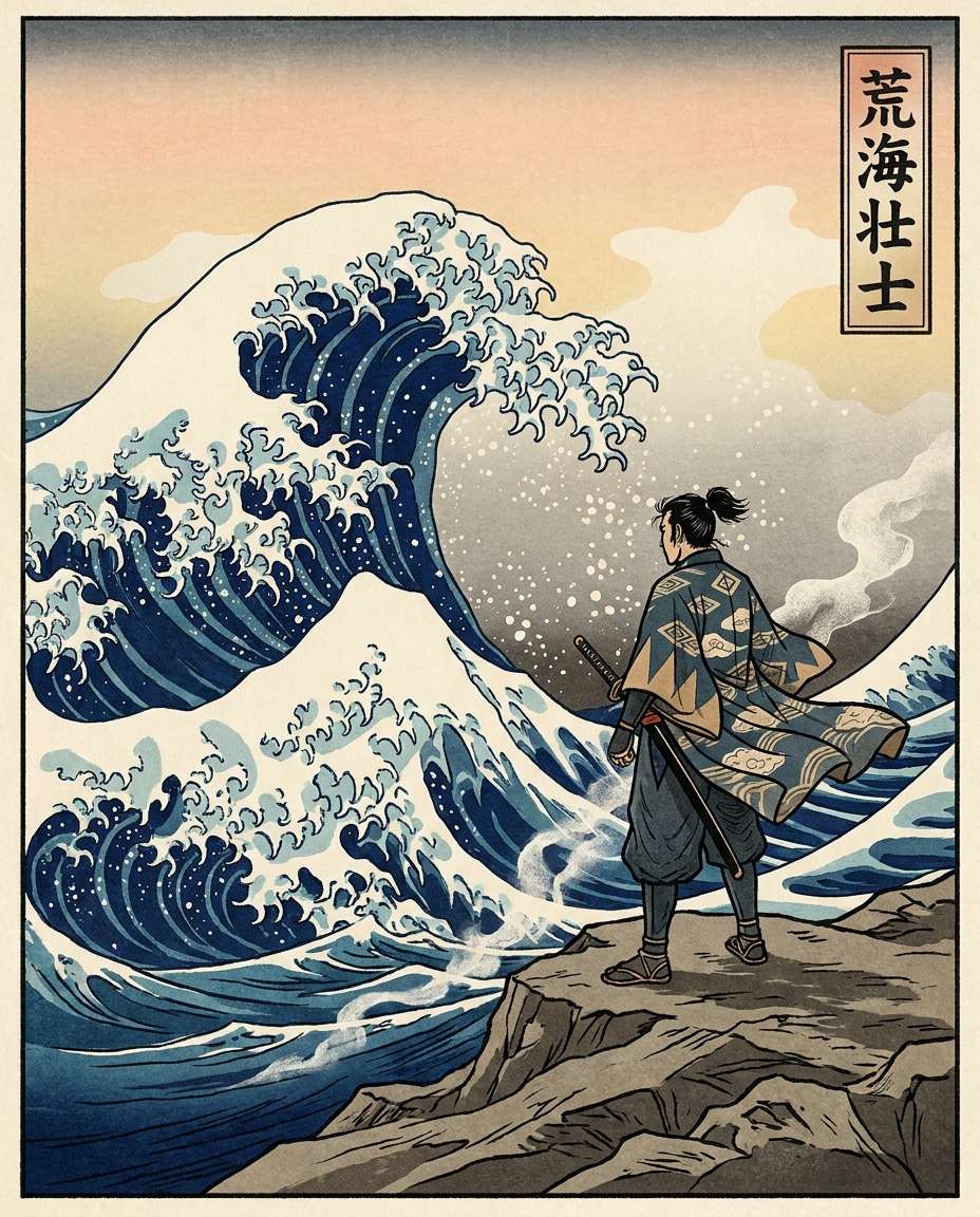 samurai cliff stance photo