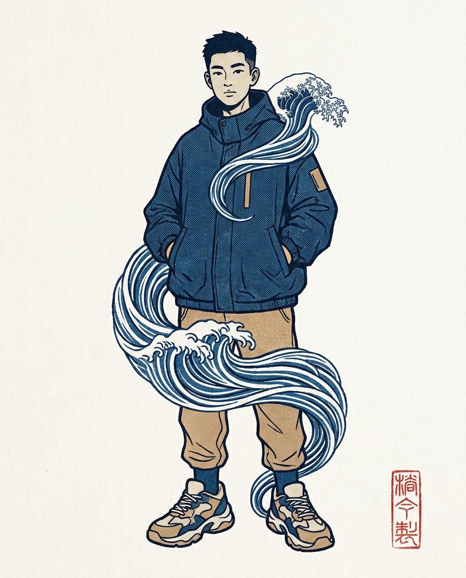 modern streetwear ukiyoe photo