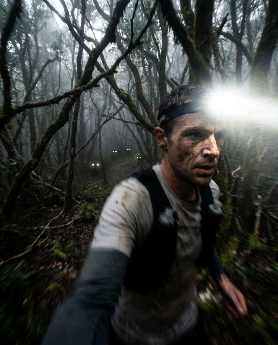 forest headlamp panic photo