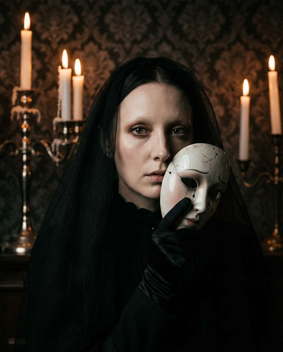 candlelit gothic portrait photo