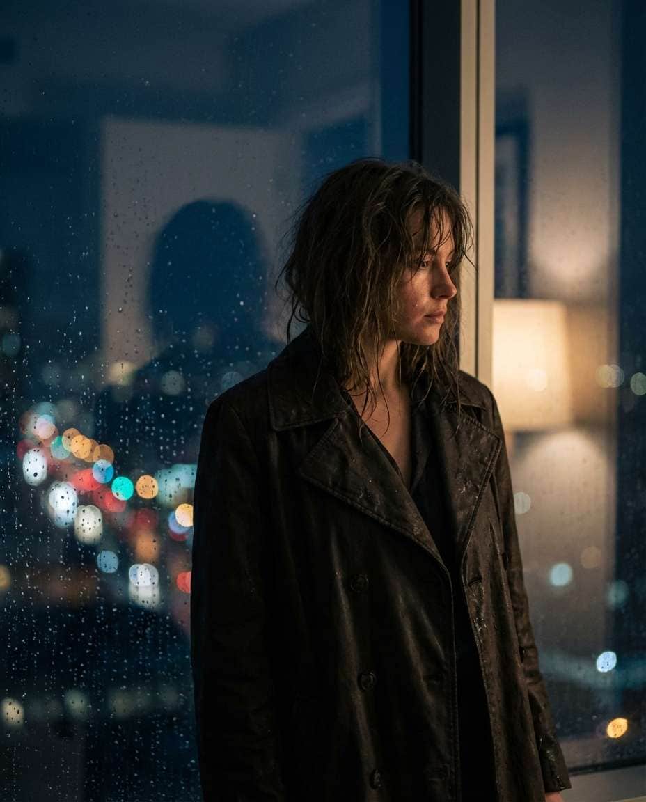 rainy window watcher photo